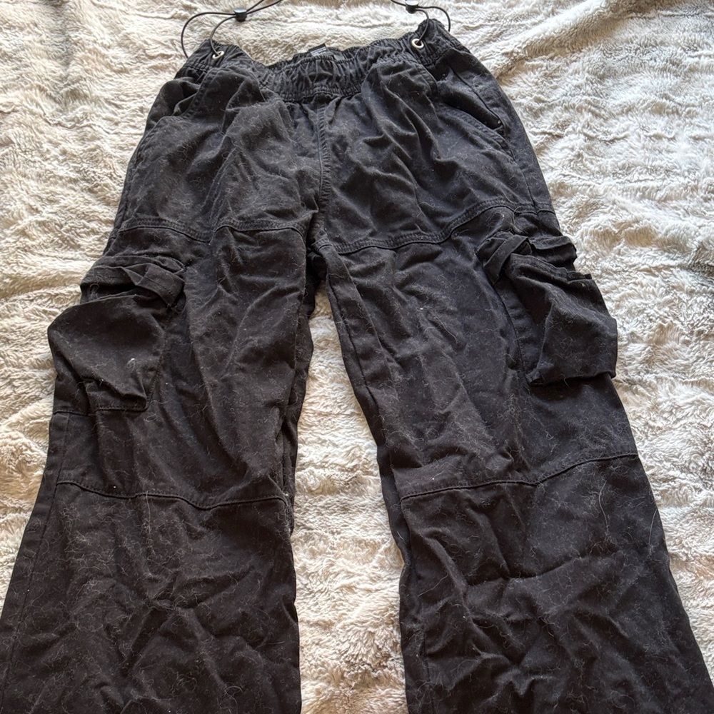 Forever 21 Kids Black Cargo Jeans